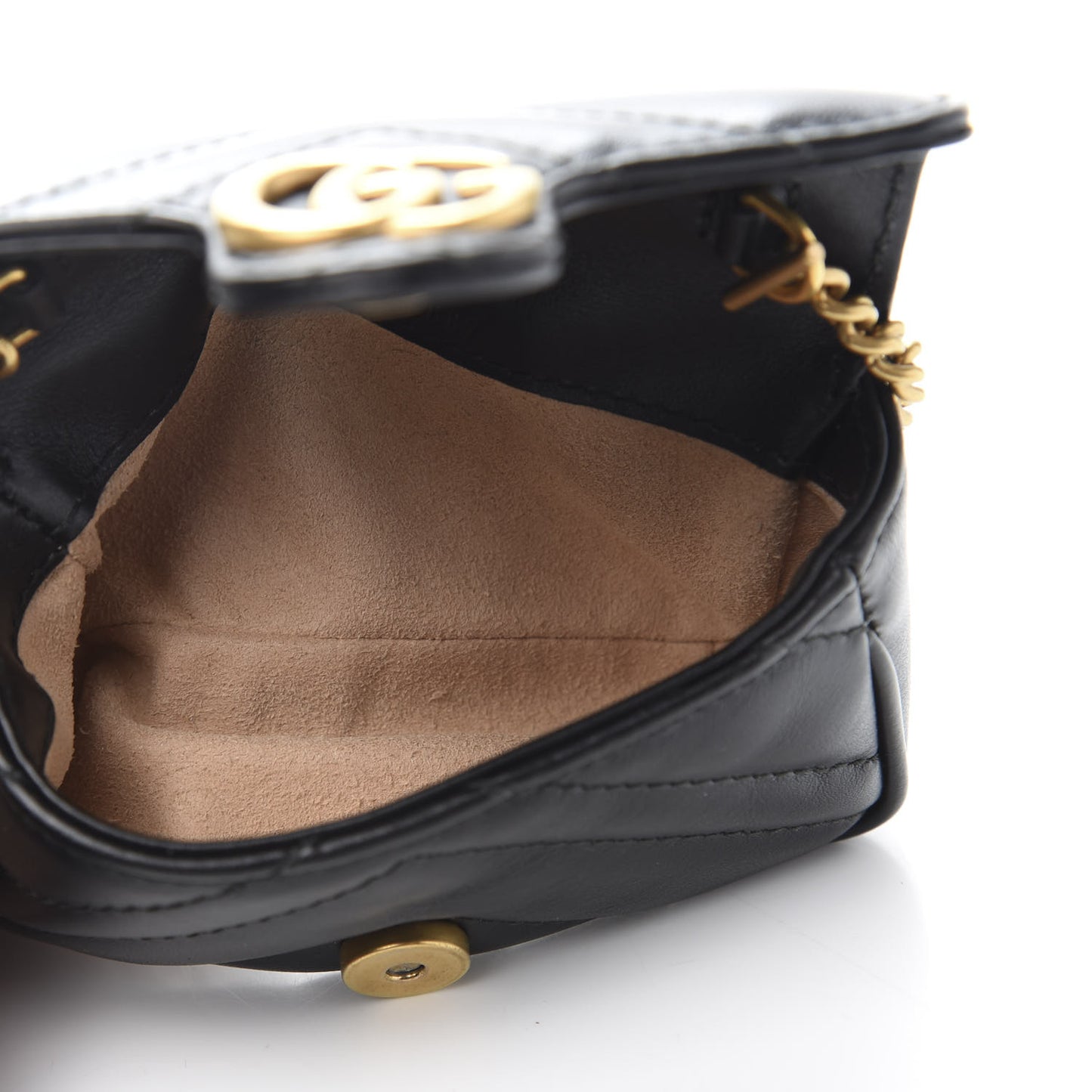 Calfskin Matelasse GG Marmont 2.0 Coin Purse On A Chain Black