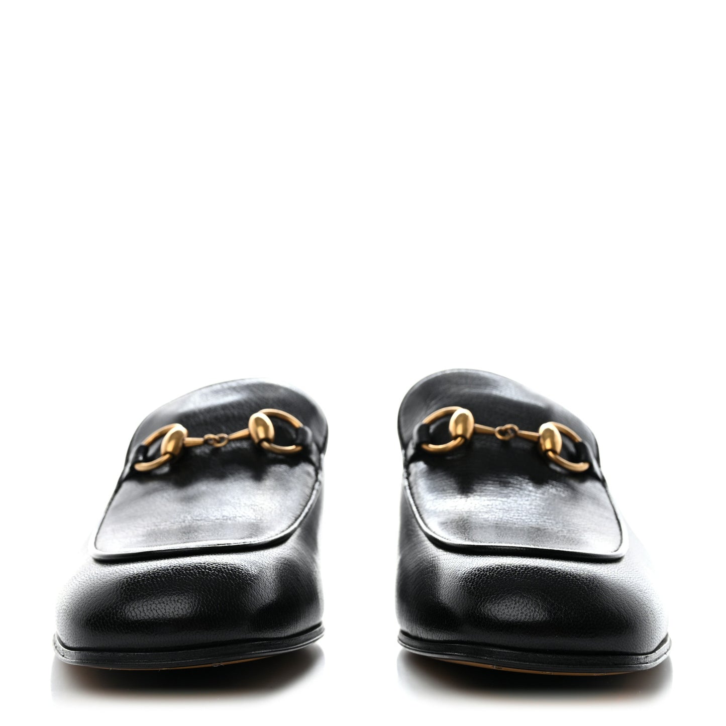 Goatskin Womens Horsebit Mid-Heel Loafers 39 Black