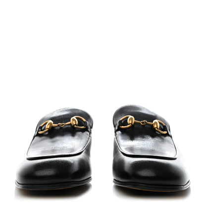 Gucci Goatskin Womens Horsebit Mid-Heel Loafers 39 Black 2 of 8