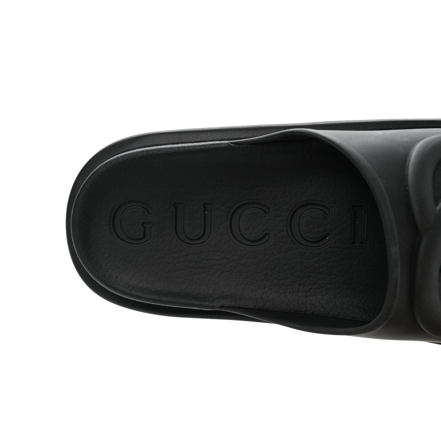 Gucci Soft Rubber Mens Interlocking G Platform 42mm Slide Sandals 8 Black 6 of 10