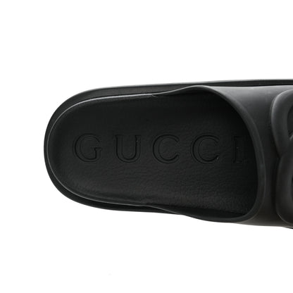 Gucci Soft Rubber Mens Interlocking G Platform 42mm Slide Sandals 8 Black 6 of 10