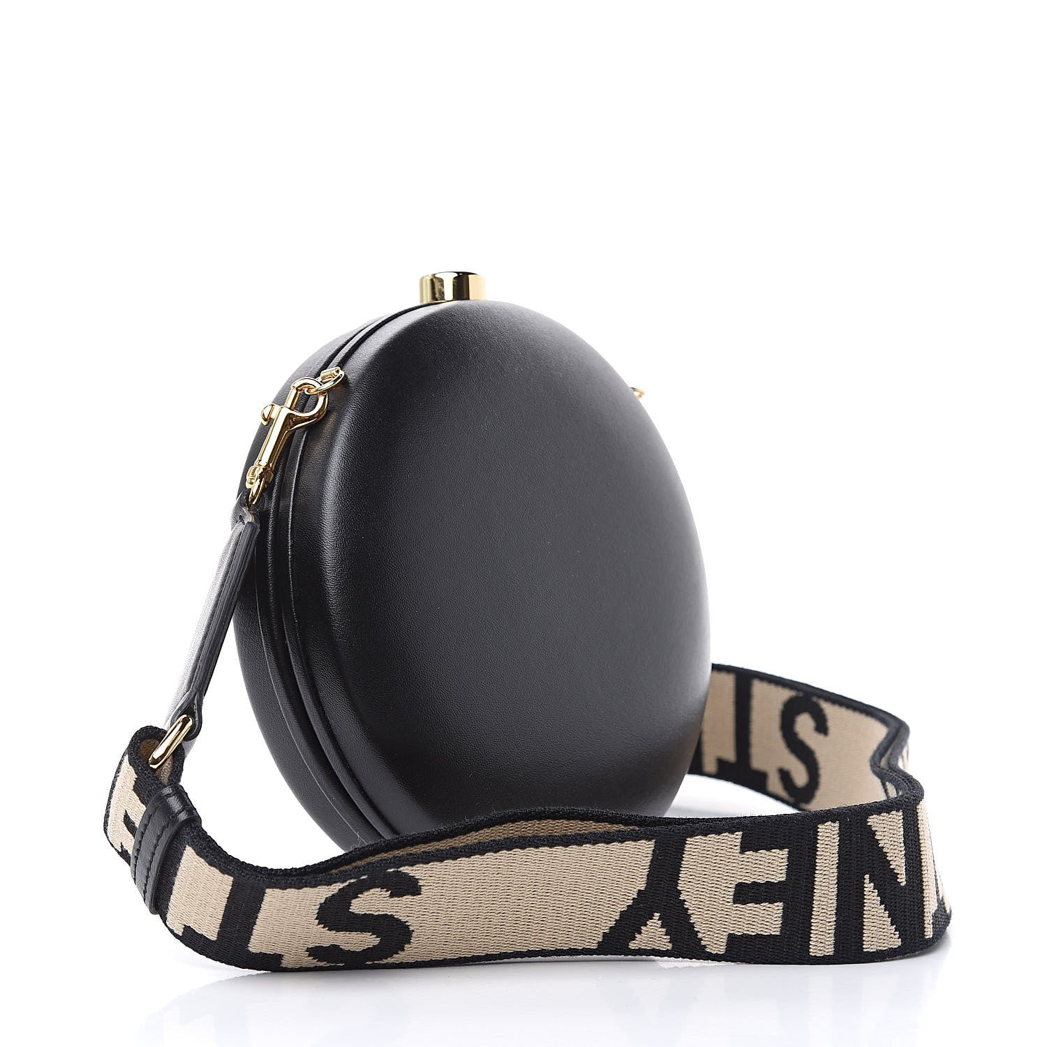 Stella McCartney Eco Alter Nappa Perforated Mini Round Logo Black 3 of 9