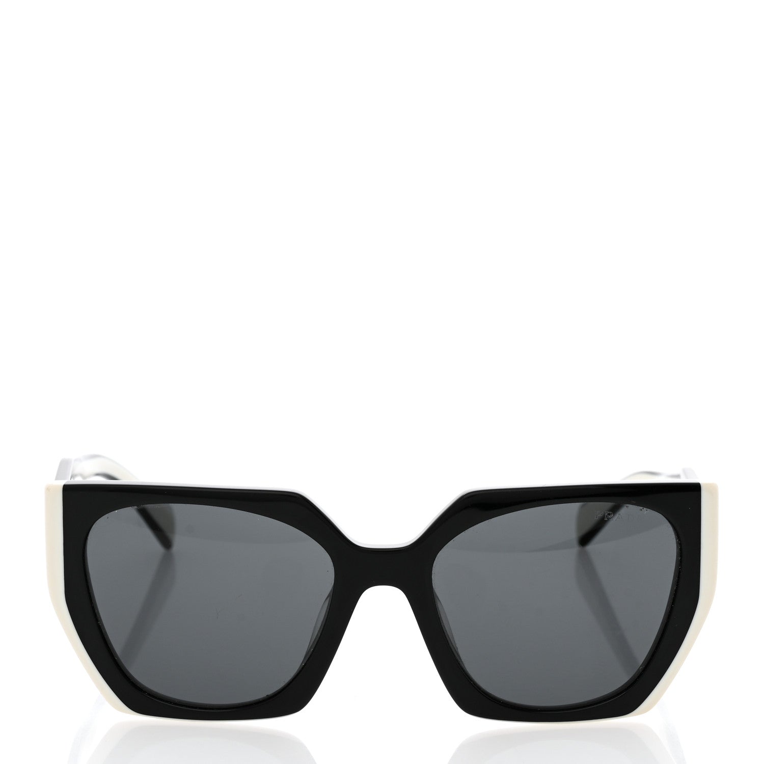 Prada Acetate Sunglasses SPR 15W Black White 2 of 7