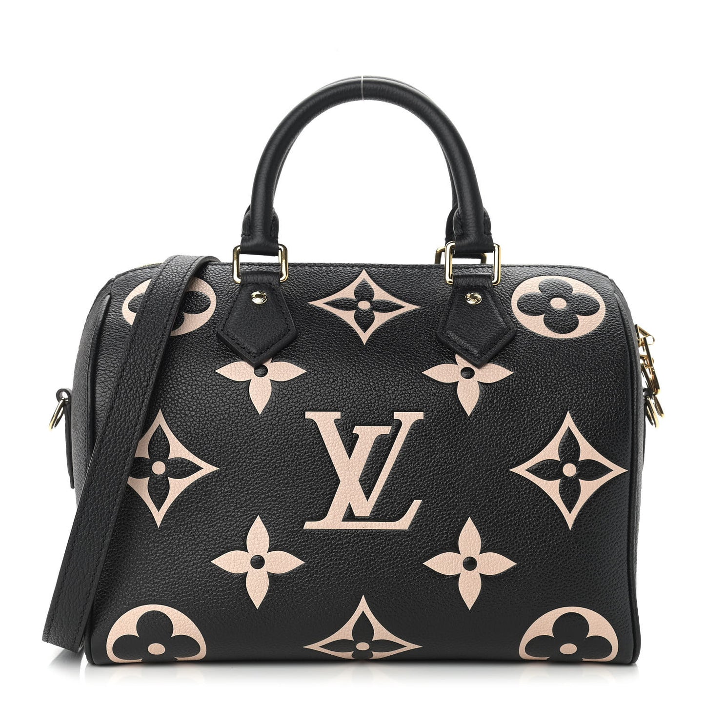 Empreinte Monogram Giant Speedy Bandouliere 25 Black Beige