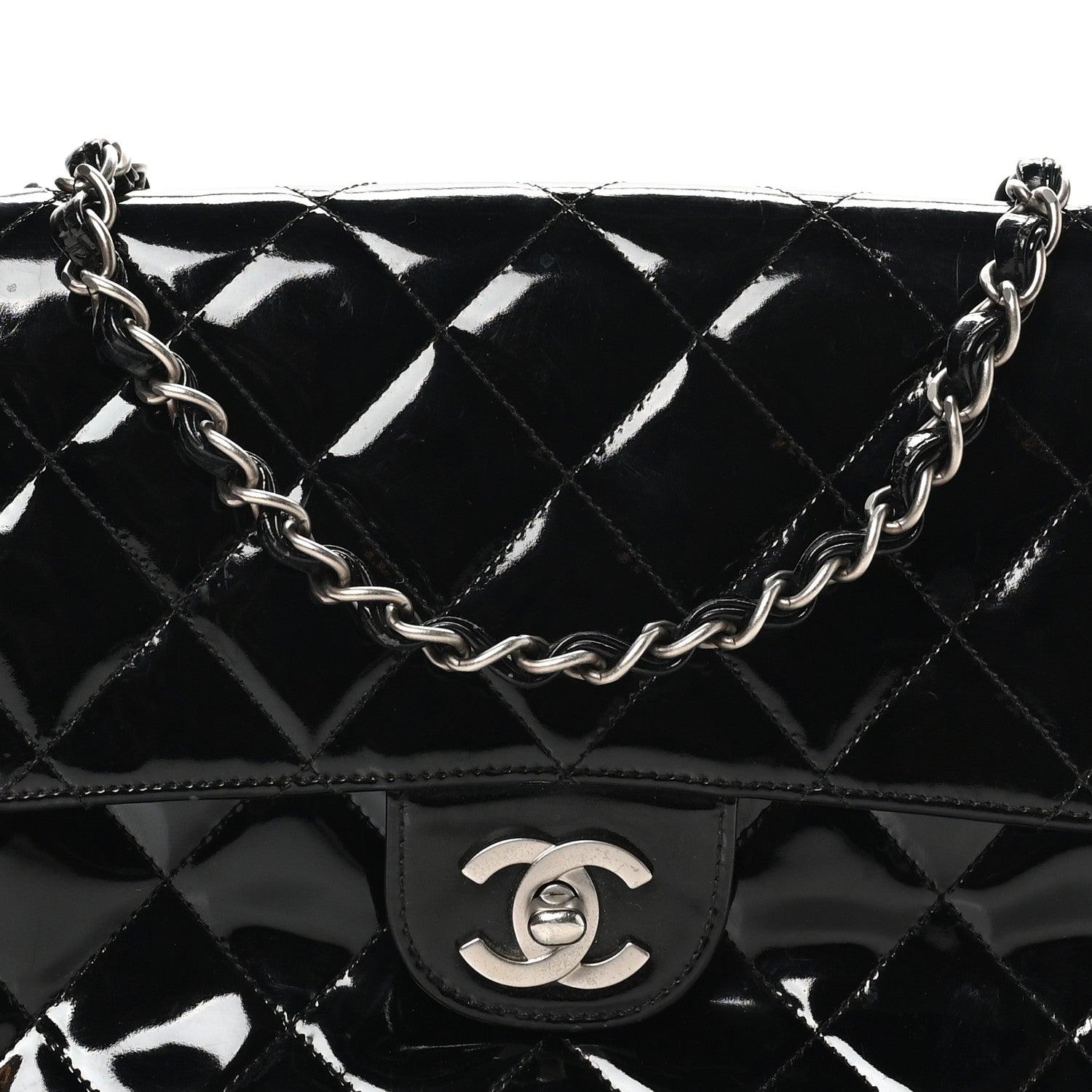 Chanel Patent Quilted Medium Single Flap Black 8 of 10