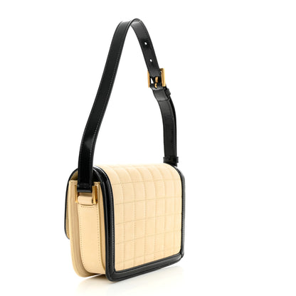 Saint Laurent Suede Quilted Monogram Small Solferino Satchel Burro Black 3 of 10