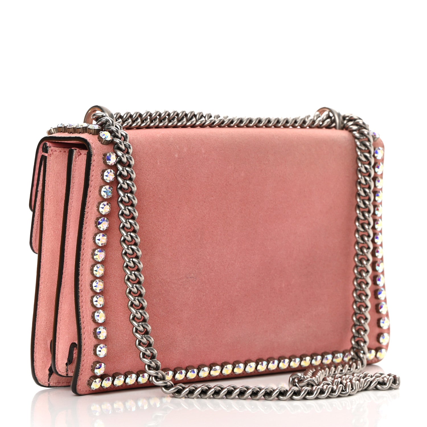 Gucci Suede Crystal Small Dionysus Shoulder Bag Peonia 3 of 17