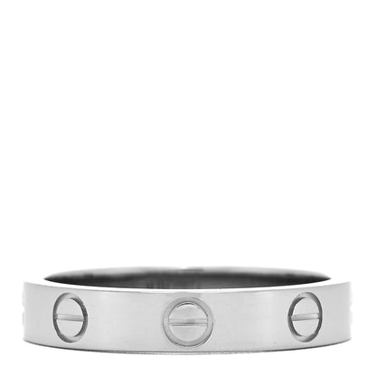 Cartier 18K White Gold 3.5mm LOVE Wedding Band Ring 53 6.25 1 of 4