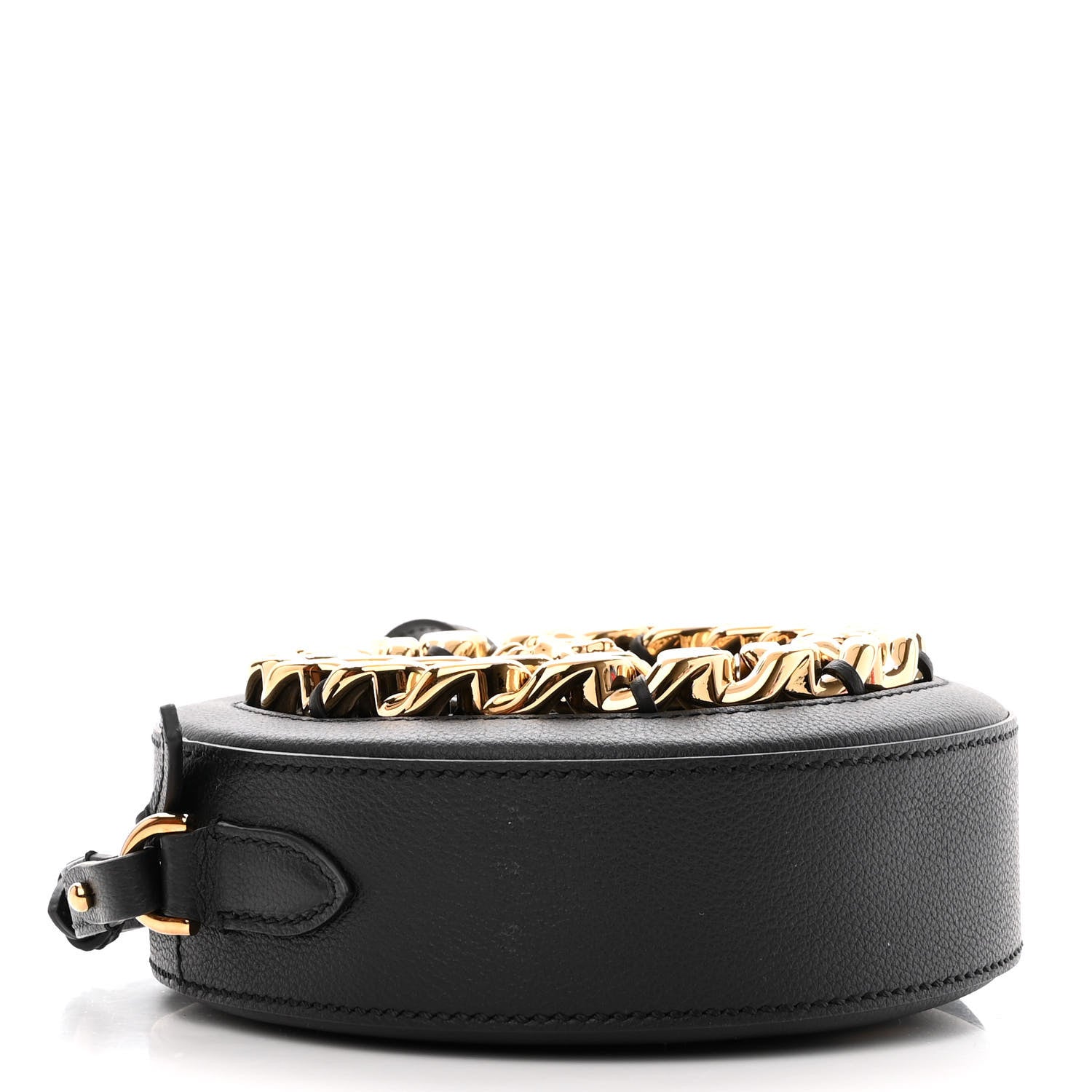 Versace Grained Calfskin Mini La Medusa Disco Round Crossbody Bag Black 4 of 8
