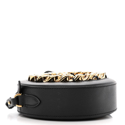 Versace Grained Calfskin Mini La Medusa Disco Round Crossbody Bag Black 4 of 8
