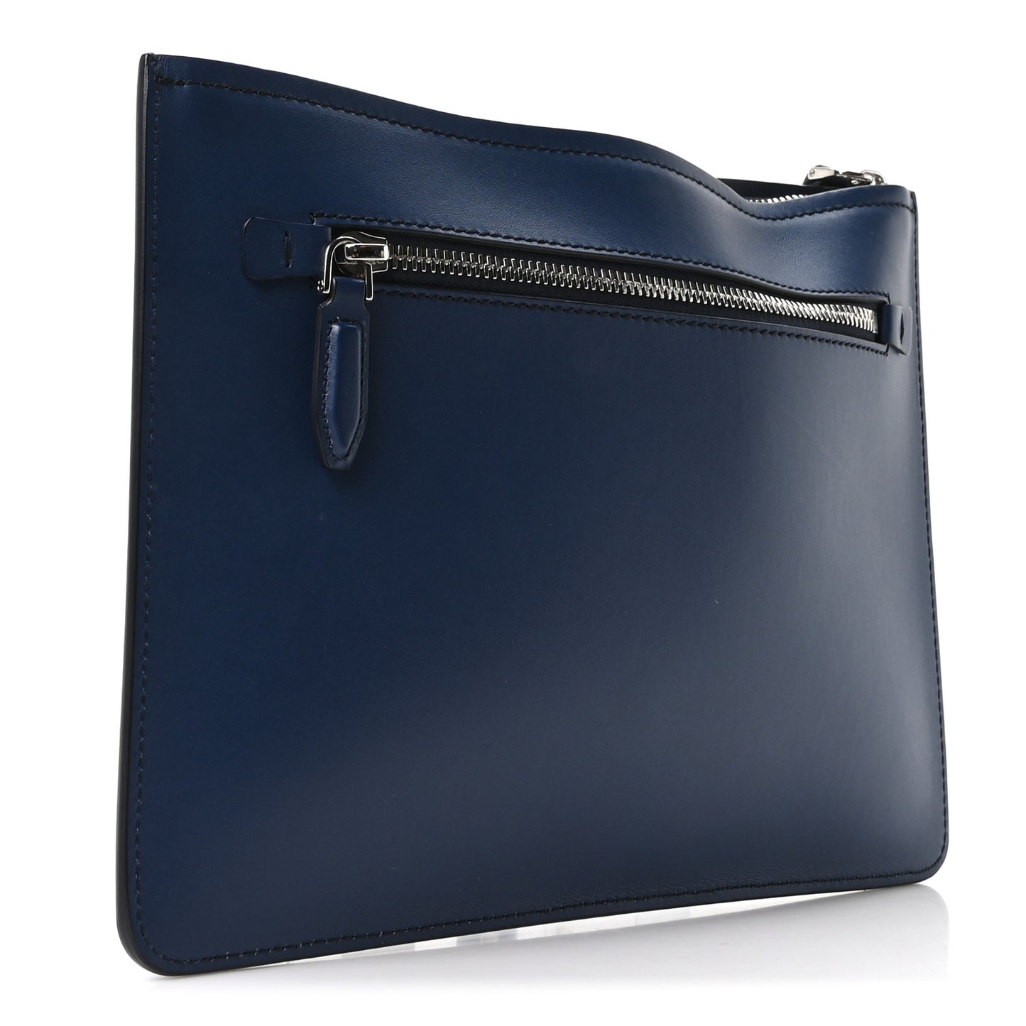 Calfskin Gancio Wristlet Clutch Blue
