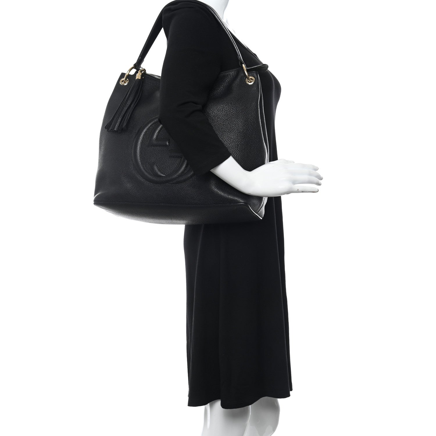 Gucci Pebbled Calfskin Large Soho Hobo Black 2 of 10