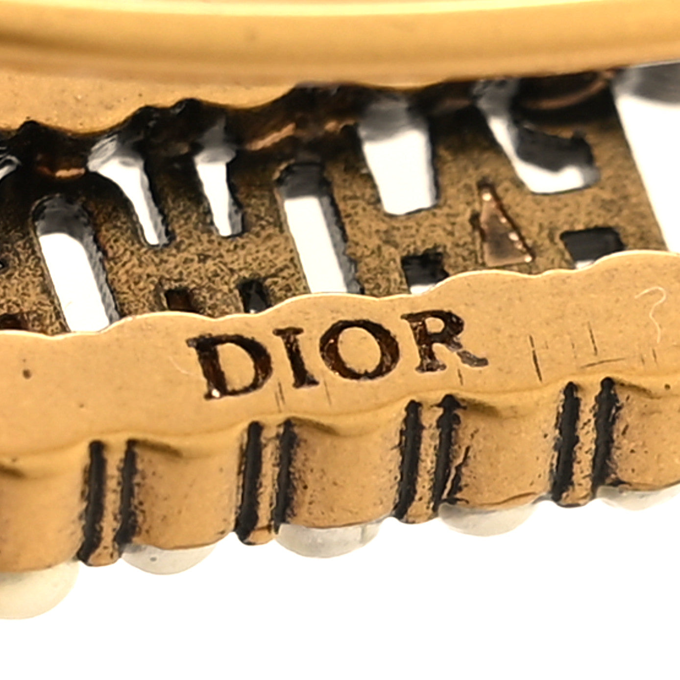 Christian Dior Pearl J'Adior Earrings Aged Gold 4 of 5