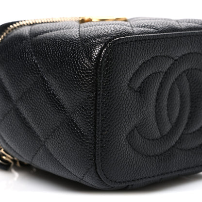 Chanel Caviar Quilted Sweetheart Mini Vanity Case Black 9 of 10