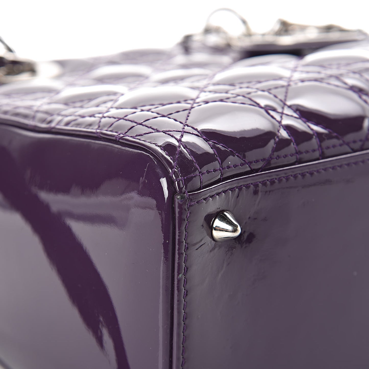 Patent Cannage Medium Lady Dior Purple