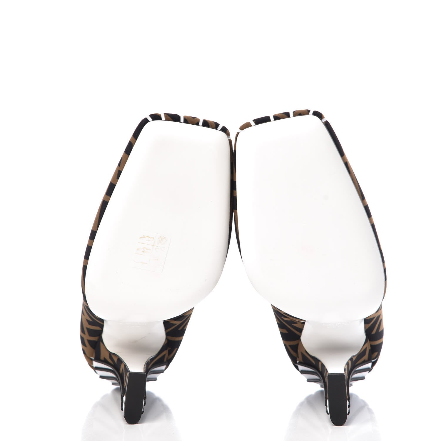 Fendi Lycra Film FFreedom Decollete Pumps 39.5 Tobacco Bianco 5 of 8