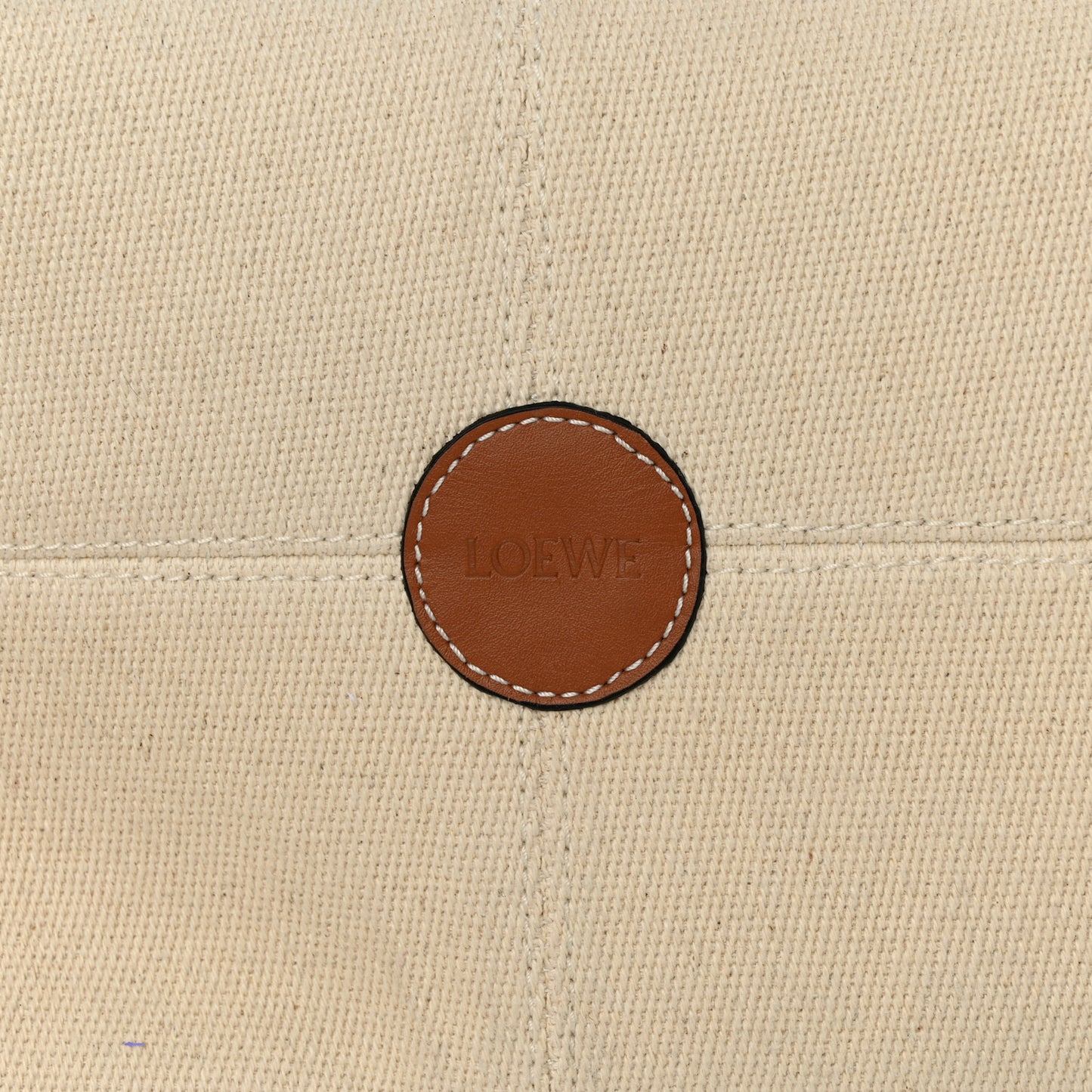 Canvas Calfskin Small Cushion Tote Beige