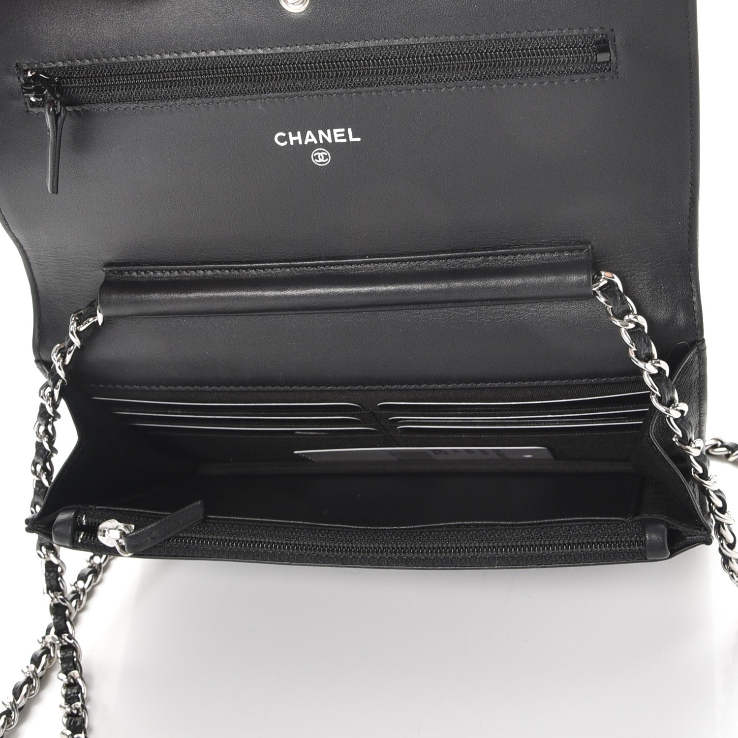 Chanel Caviar Timeless CC Wallet On Chain WOC Black 5 of 9