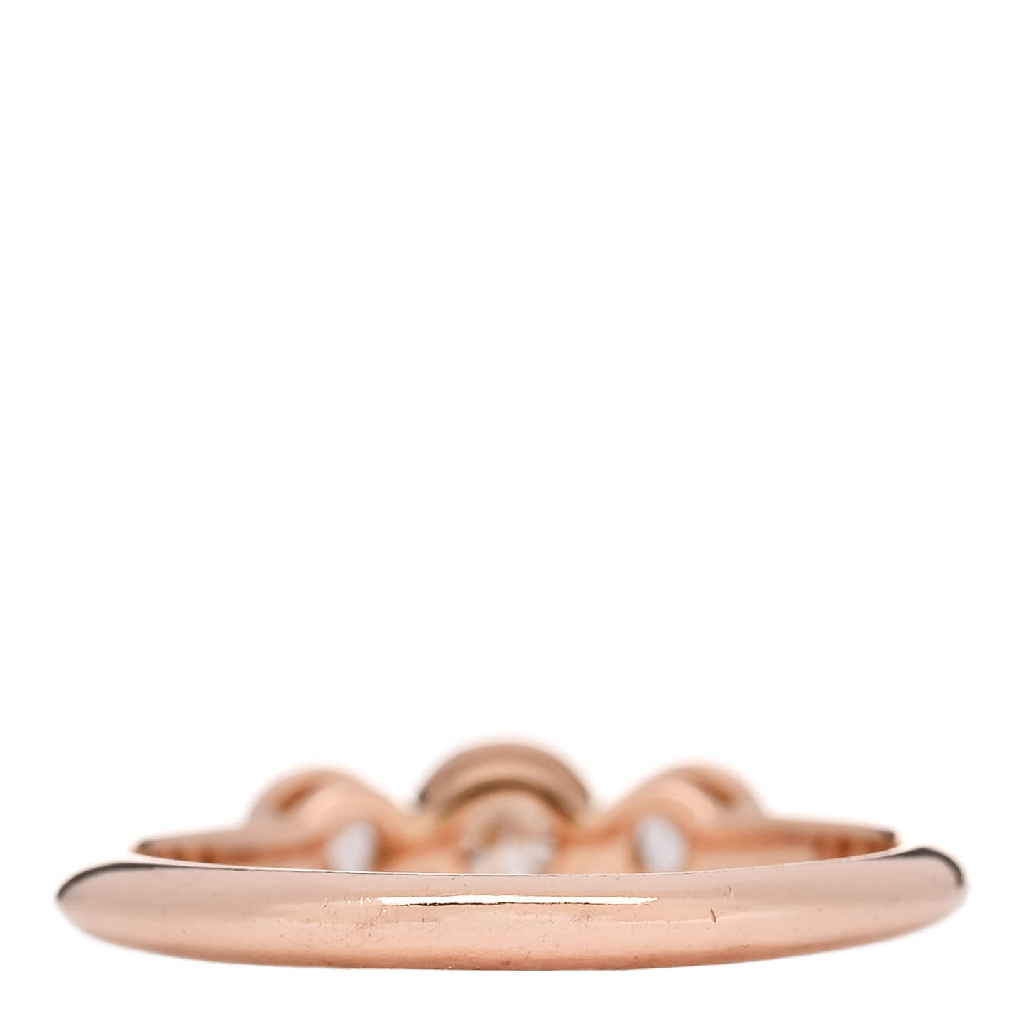 18K Rose Gold Diamond Three Stone Milgrain Ring 48 4.5