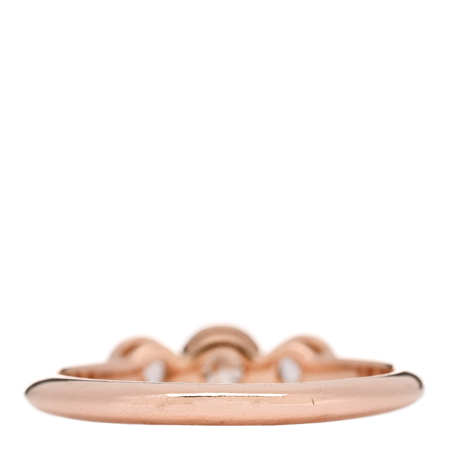 Tiffany 18K Rose Gold Diamond Three Stone Milgrain Ring 48 4.5 3 of 7