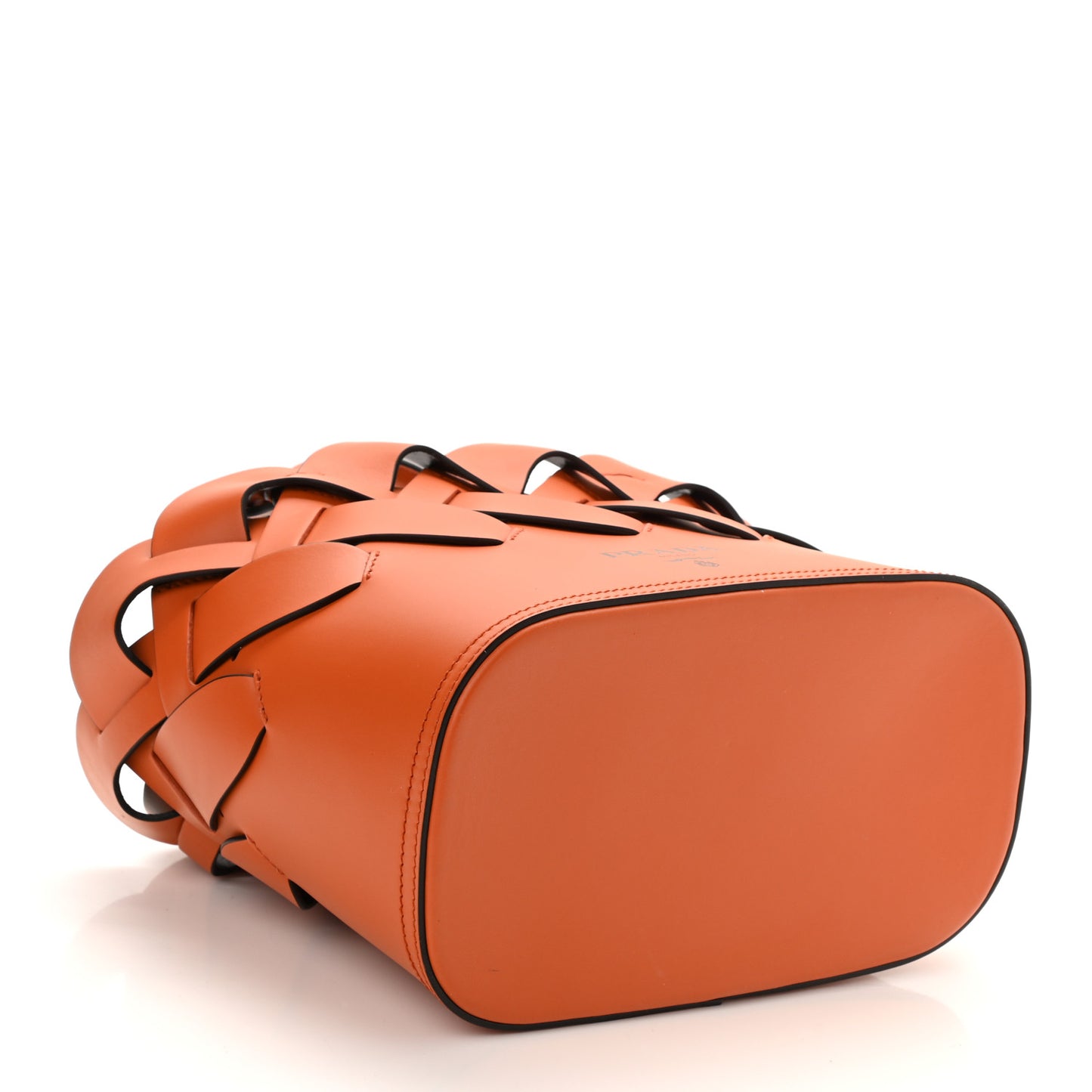 Vitello Intreccio Tote Bag Papaya Black
