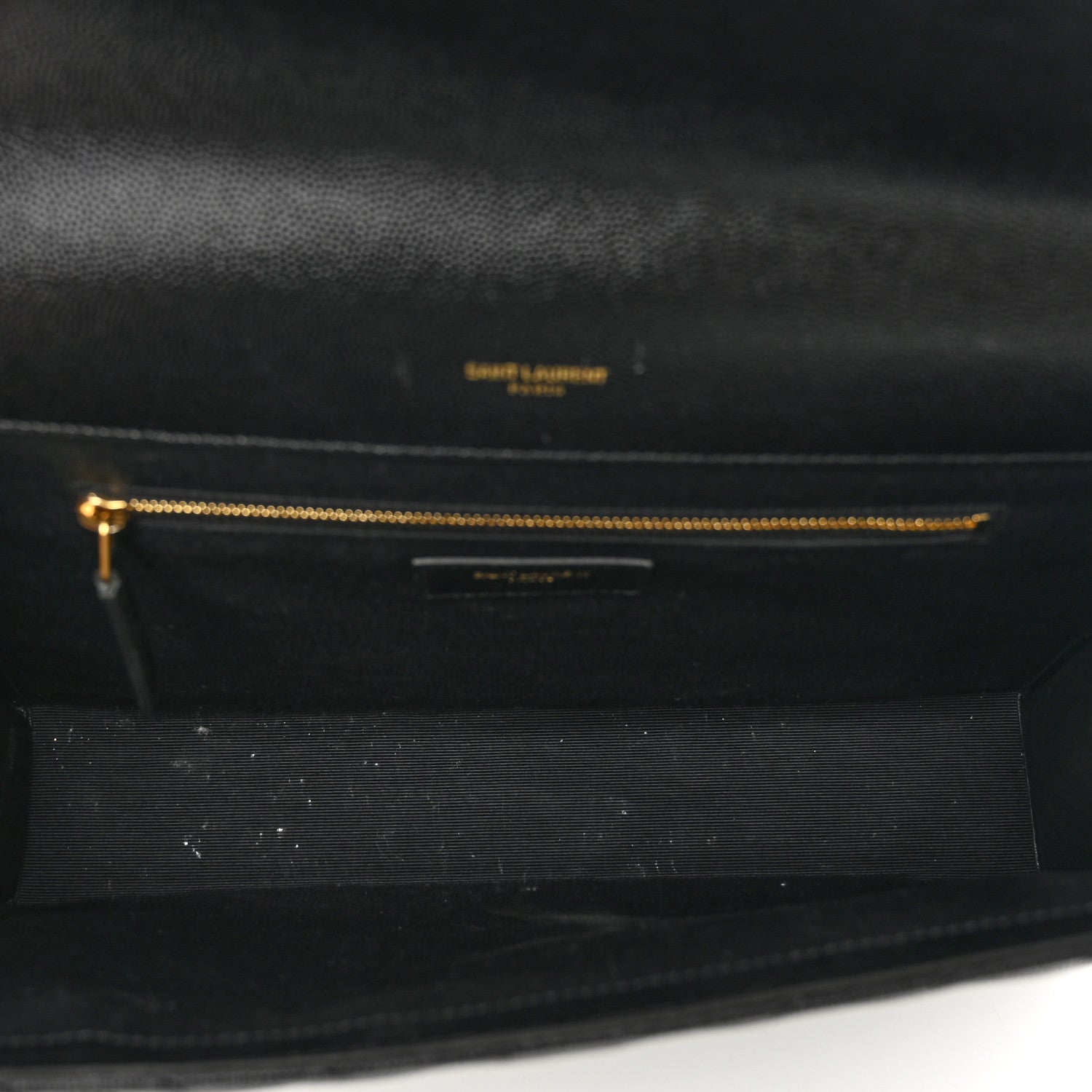 Saint Laurent Grain De Poudre Matelasse Chevron Large Monogram Satchel Black 6 of 10