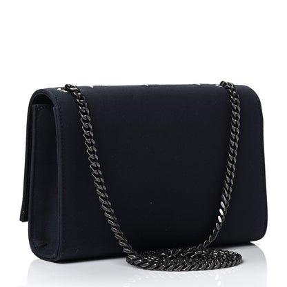Saint Laurent Canvas Embroidered Stars Small Monogram Kate Satchel Blue Bianco 2 of 4