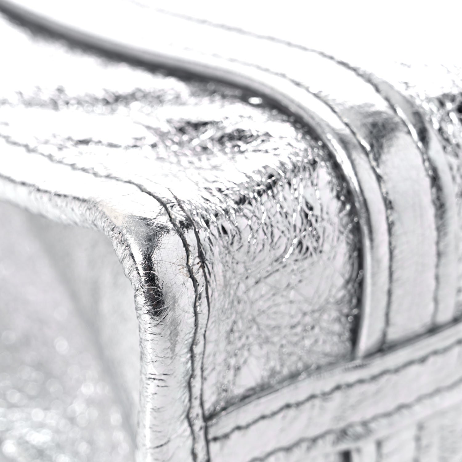 Balenciaga Metallic Calfskin XXS Bazar Shopper Tote Silver Hardware 8 of 11