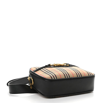 Burberry 1983 Knight Check Smooth Calfskin Link Bum Bag Black 3 of 7