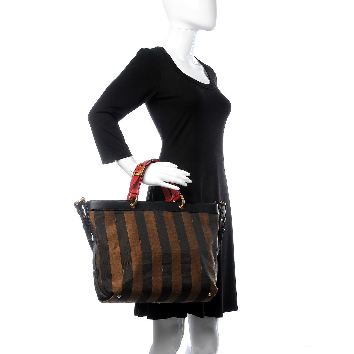 Pequin Cuoio Vegetale Shoulder Tote Tobacco Black Cuoio