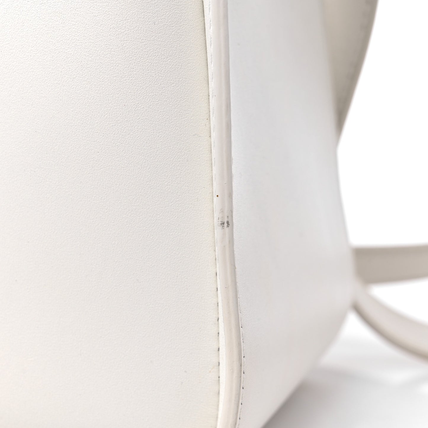 Smooth Calfskin Mini Soleil Bucket Bag White
