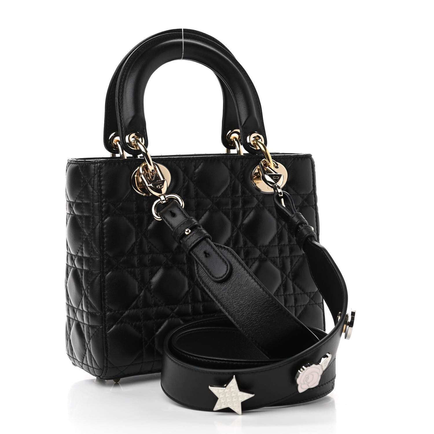 Christian Dior Lambskin Cannage Small Lucky Badges My Lady Dior Black 3 of 14