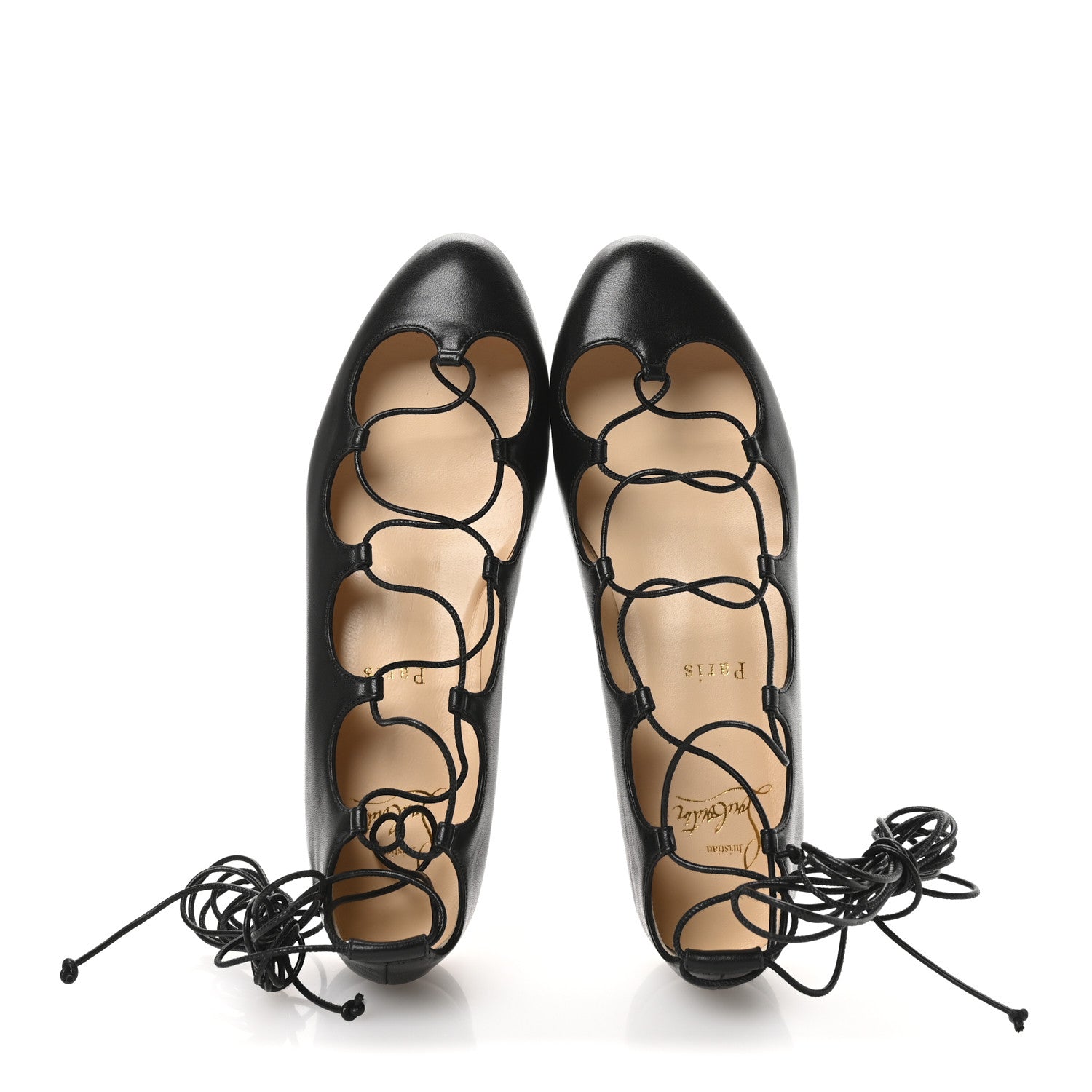 Christian Louboutin Shiny Nappa Mary Scott Flats 37 Black 2 of 8