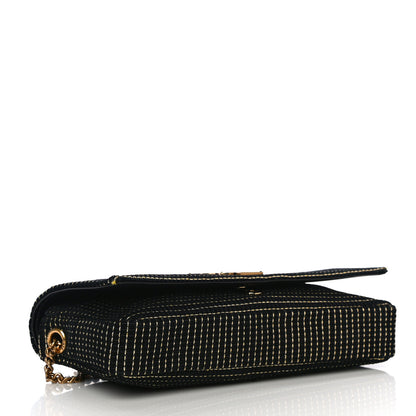 Saint Laurent Calfskin Contrast Stitching Monogram Kate 99 Black 4 of 10