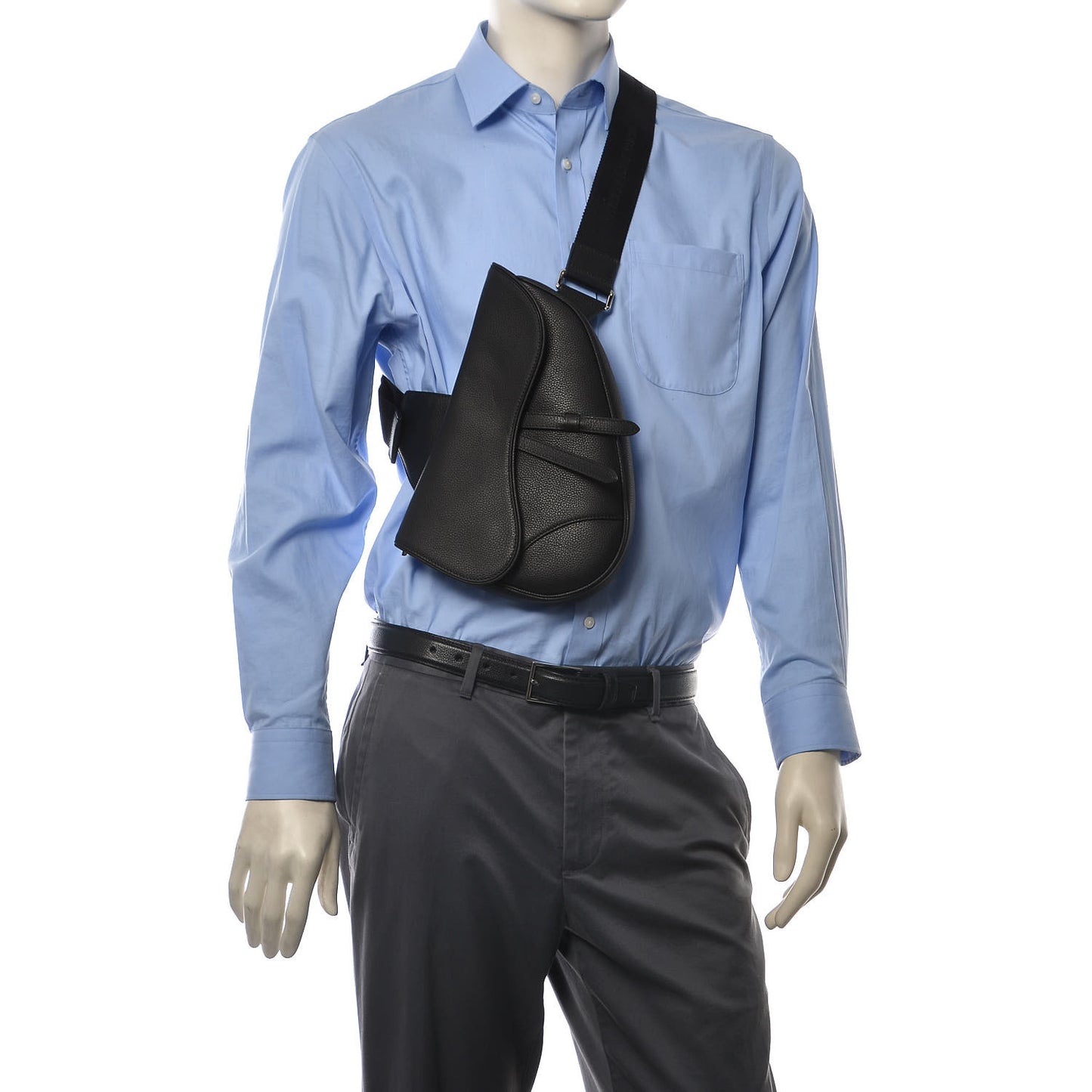 Grained Calfskin Kim Jones Saddle Bag Black