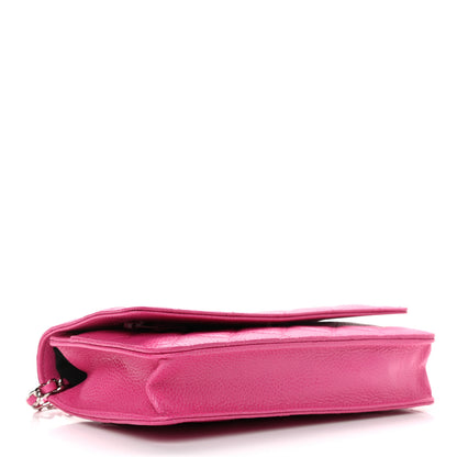 Chanel Caviar Quilted Wallet on Chain WOC Fuchsia 3 of 13