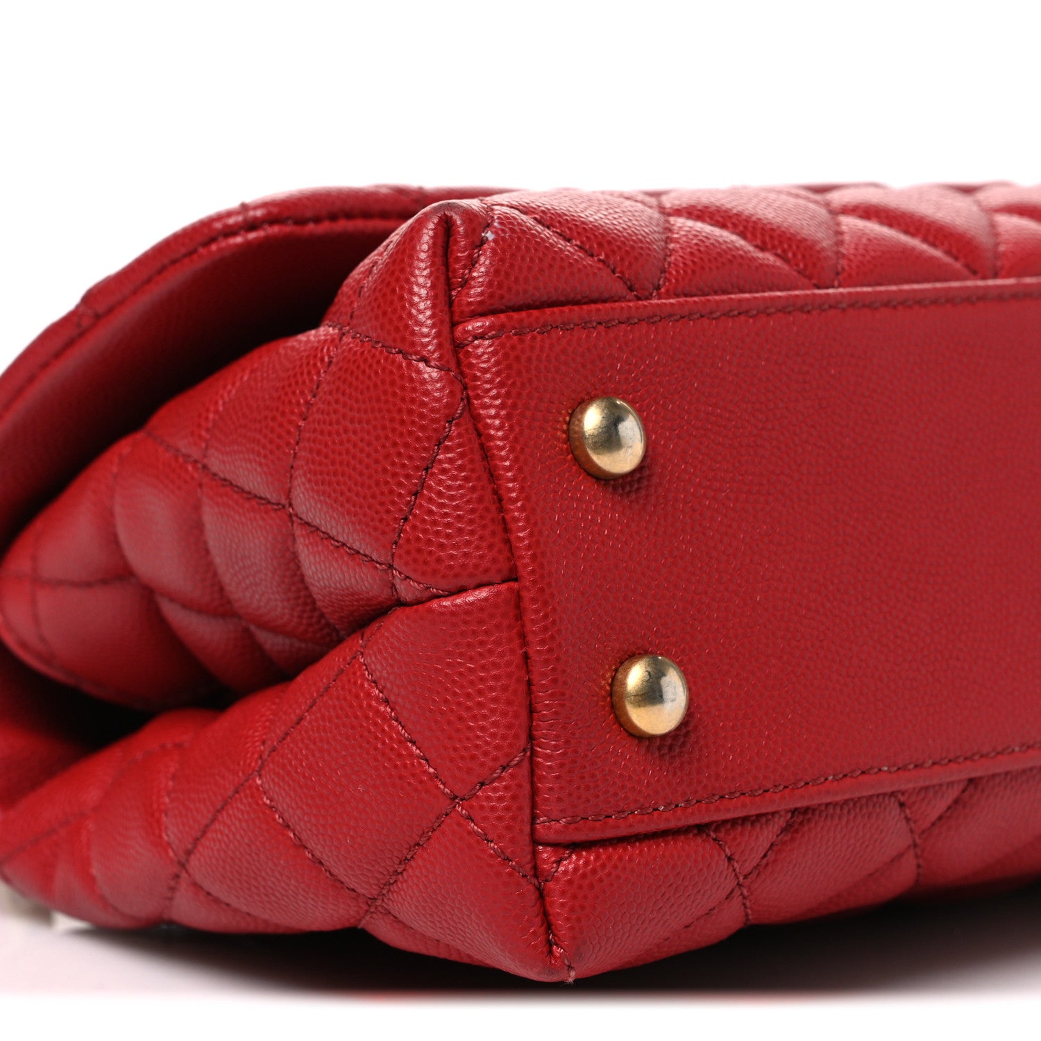 Chanel Caviar Quilted Mini Coco Handle Flap Red 9 of 10