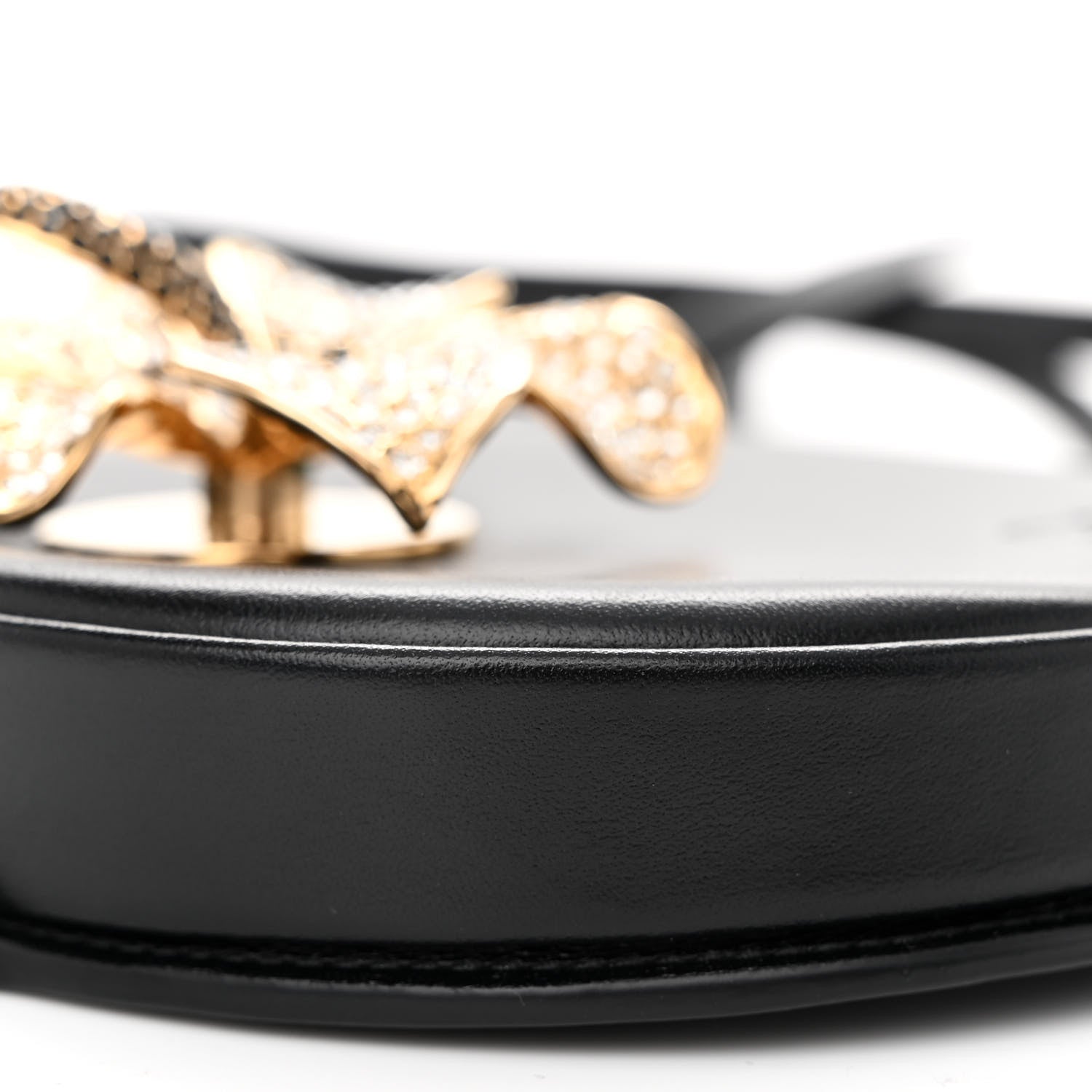 Loewe Calfskin Crystal Flower Mini Heel Pouch Black 12 of 15