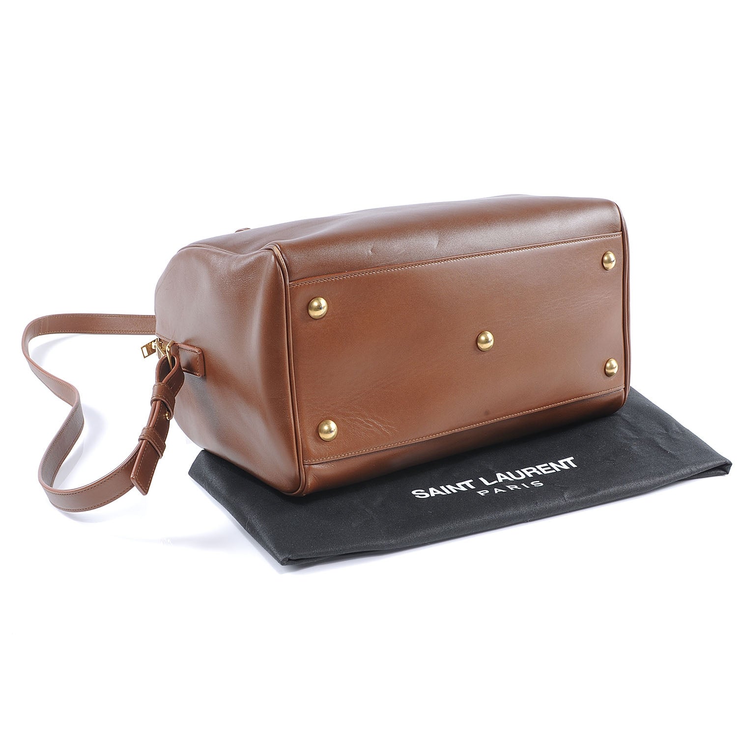 Saint Laurent Leather Classic Duffle 6 Bag Cognac 4 of 10