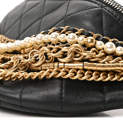 Chanel Lambskin Quilted All About Chains Waist Belt Bag Black 10 of 10