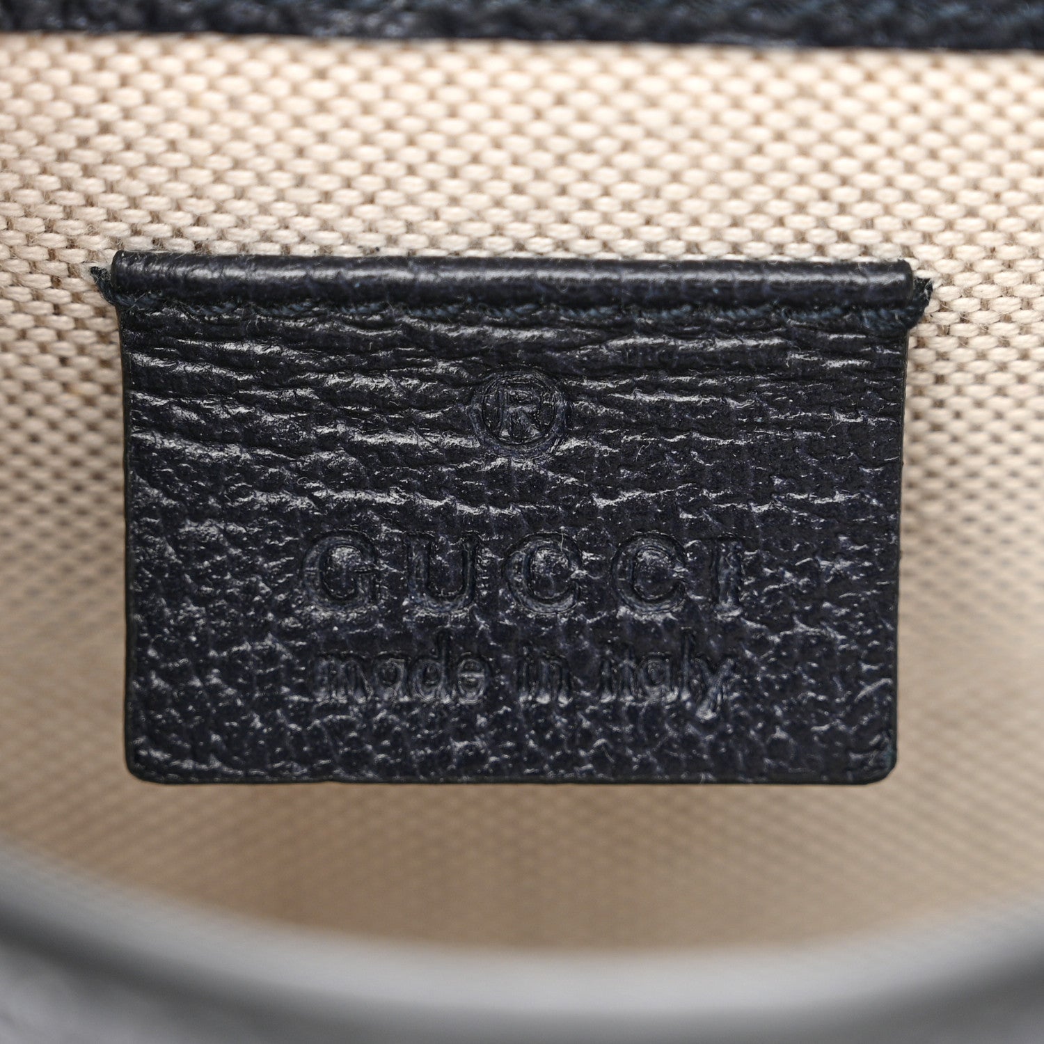 Gucci GG Supreme Monogram Textured Dollar Calfskin Mini Horsebit 1955 Crossbody Bag Beige Blue 6 of 13