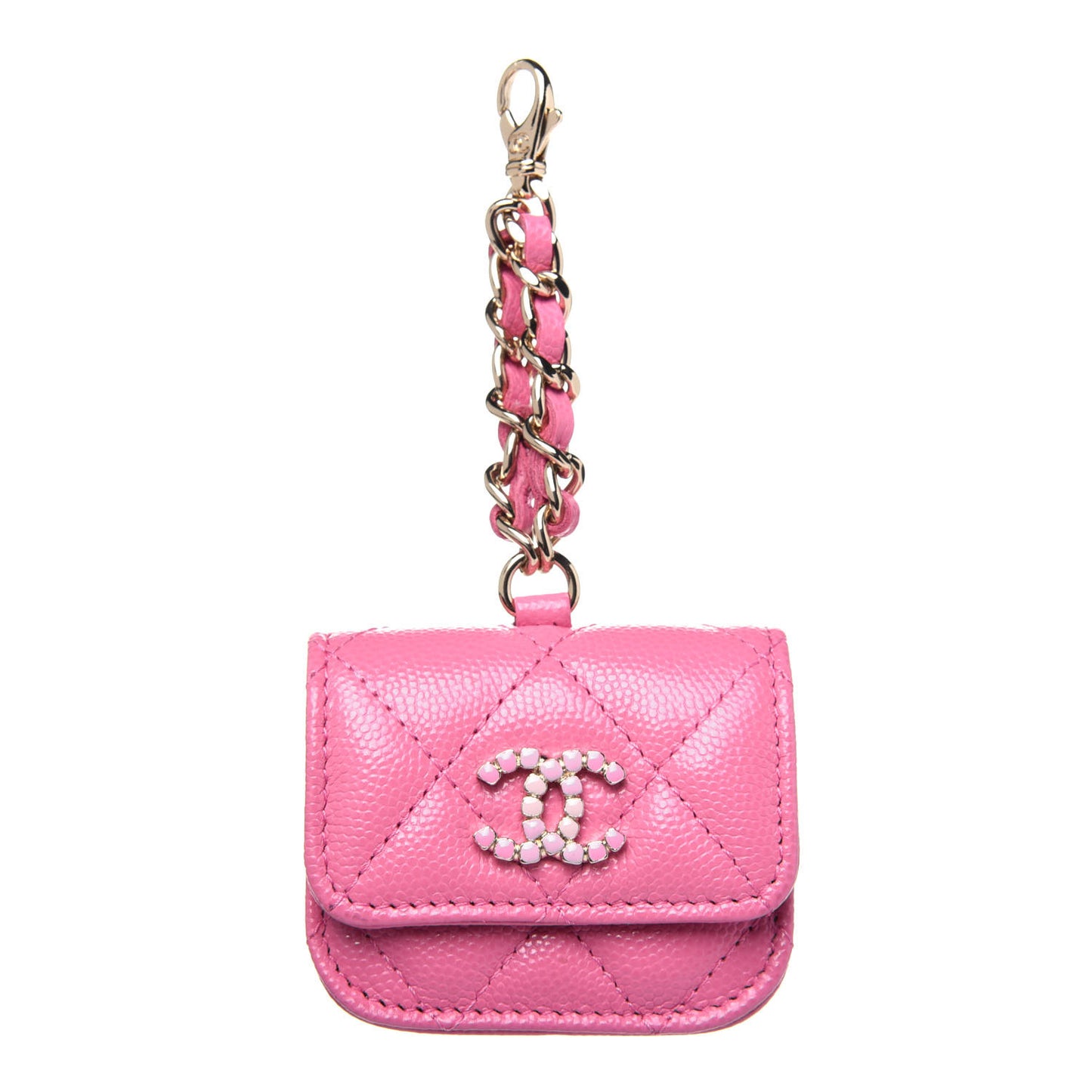 Caviar Quilted Crystal CC Airpods Pro Case Pink