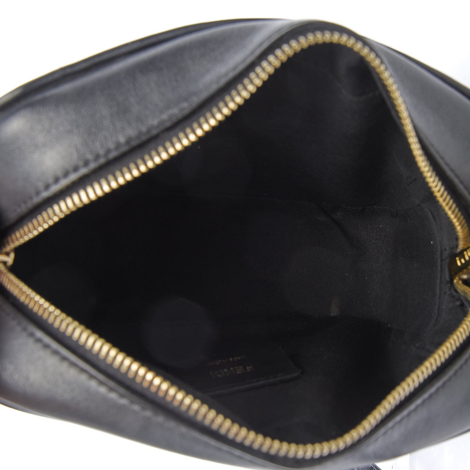 Fendi Vitello Century FF 1974 Embossed Mini Camera Case Black 5 of 9