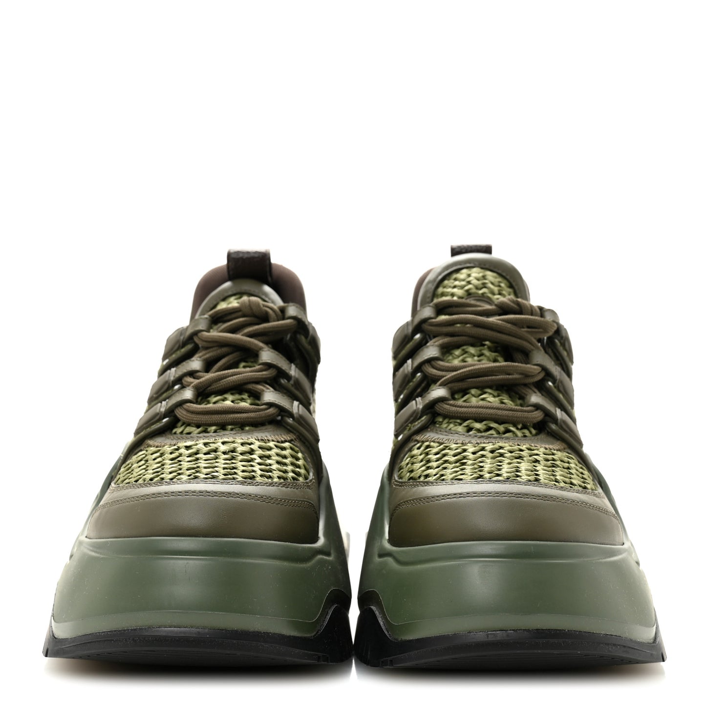 Calfskin Raffia LV Archlight 2.0 Platform Sneakers 37 Kaki