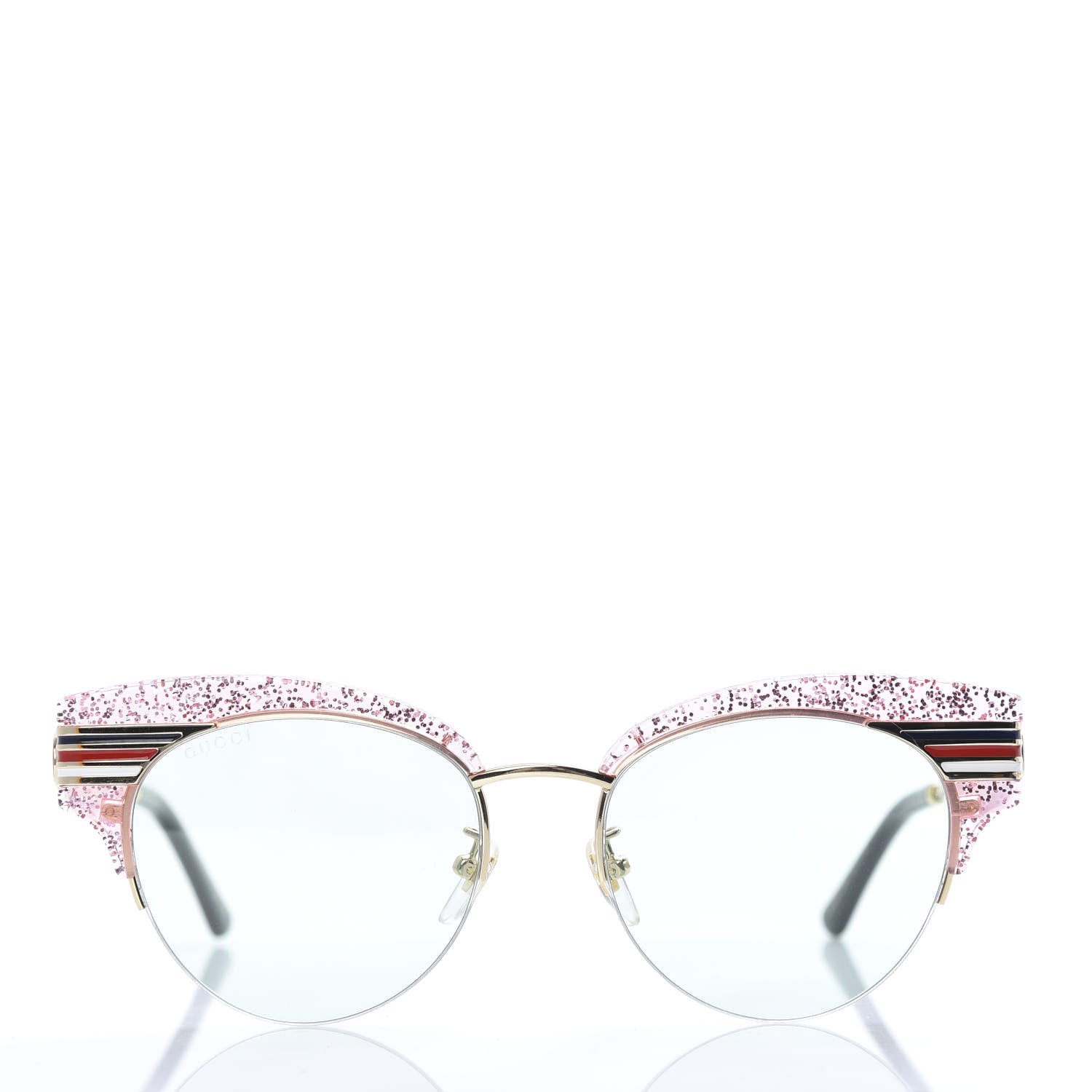 Gucci Acetate Metal Glitter Cat Eye Sunglasses GG0283S Pink 2 of 9