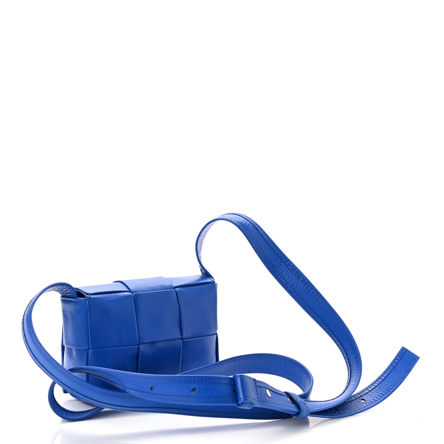 Paper Calfskin Maxi Intreccio Extra Mini Cassette Crossbody Bag Cobalt