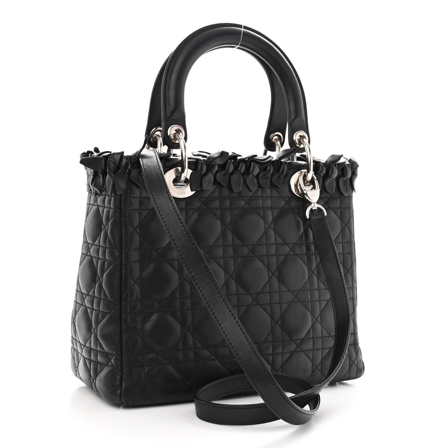 Christian Dior Lambskin Cannage Medium Lady Dior Black 3 of 10