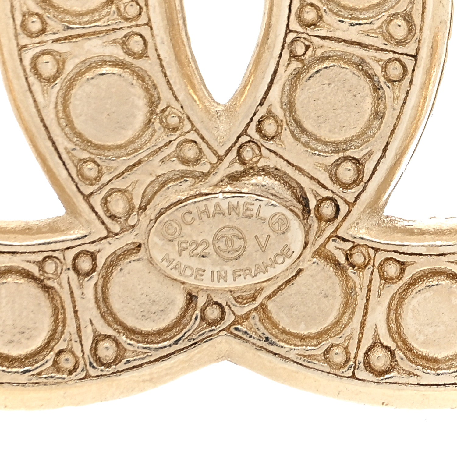 Chanel Metal Crystal Graduated Pearl CC Brooch Gold 4 of 4