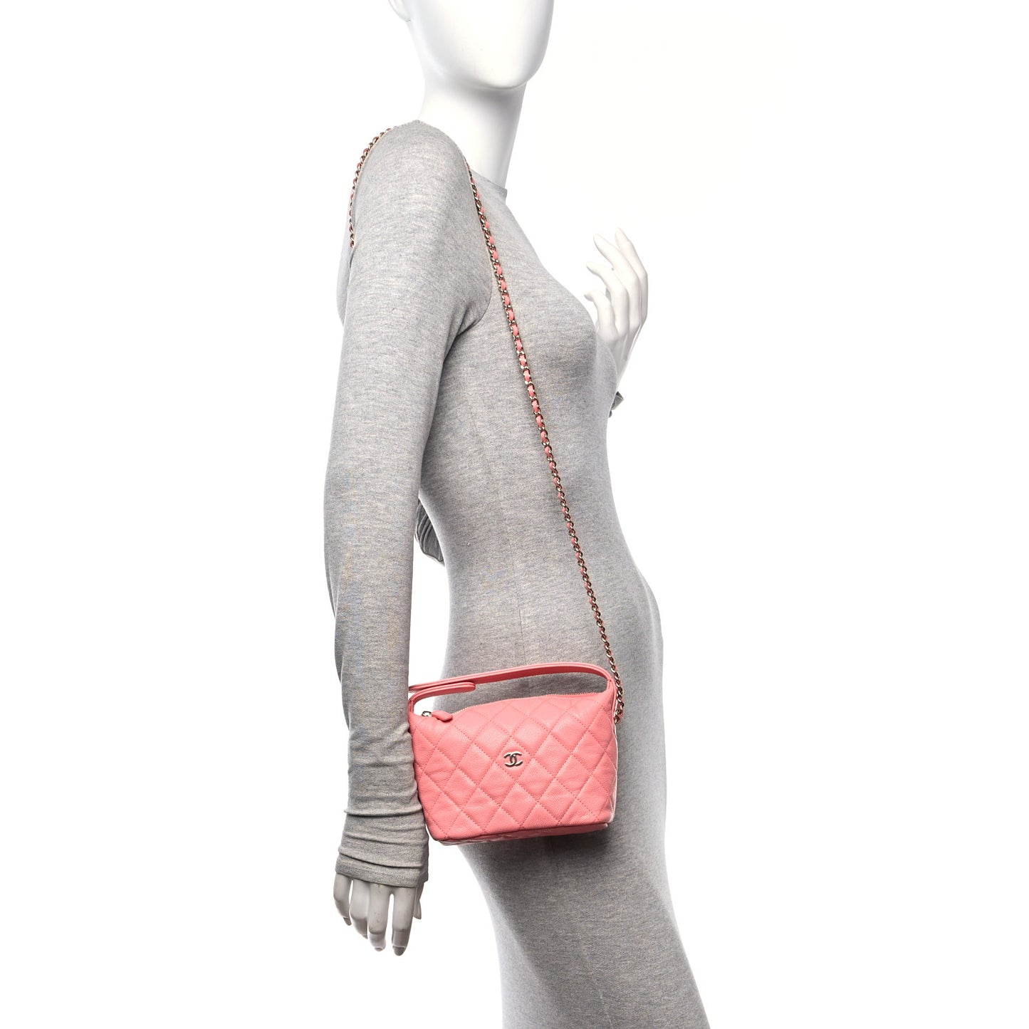 Caviar Quilted Hobo Pink