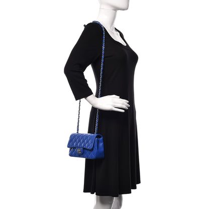 Chanel Lambskin Quilted Mini Rectangular Flap Royal Blue 2 of 9